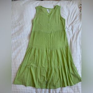 Classic Light Green Button-Front Dress